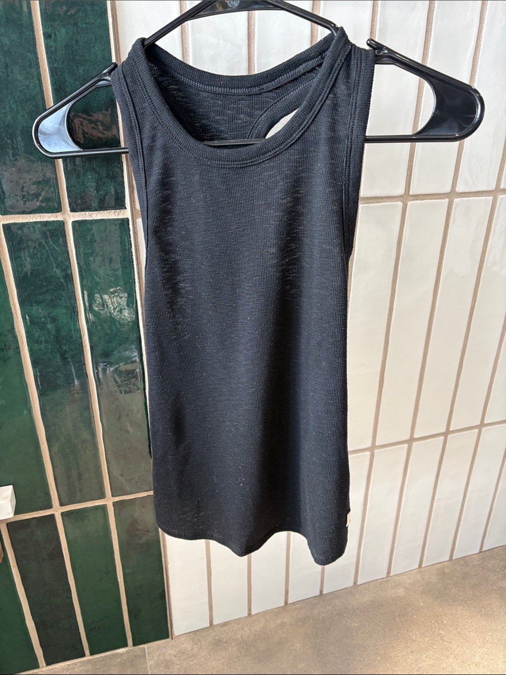Vuori Black Ribbed Tank Top